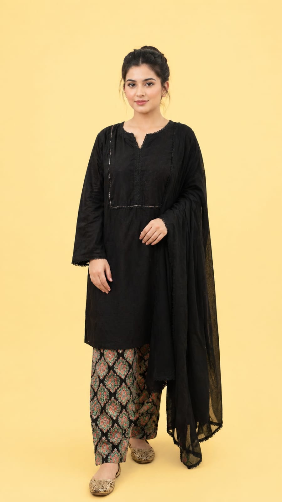 Noir Grace Farshi Shalwar Set with Chiffon Dupatta