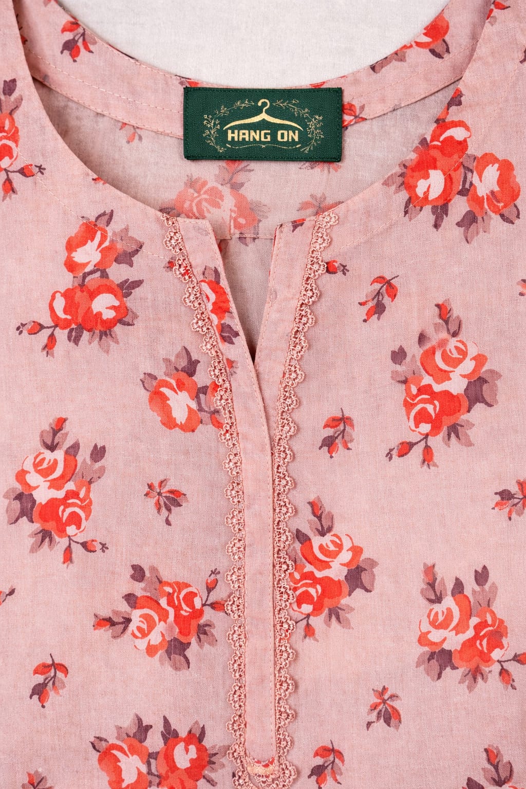 Apricot Bloom Floral Printed Lawn Suit with Plazo & Chiffon Dupatta