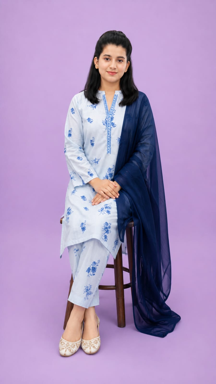 Bluebell Grace Floral Printed Lawn Suit with Chiffon Dupatta