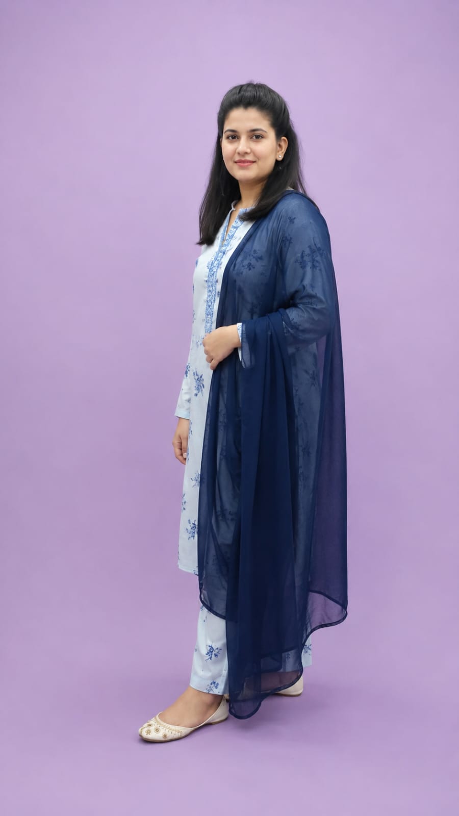 Bluebell Grace Floral Printed Lawn Suit with Chiffon Dupatta