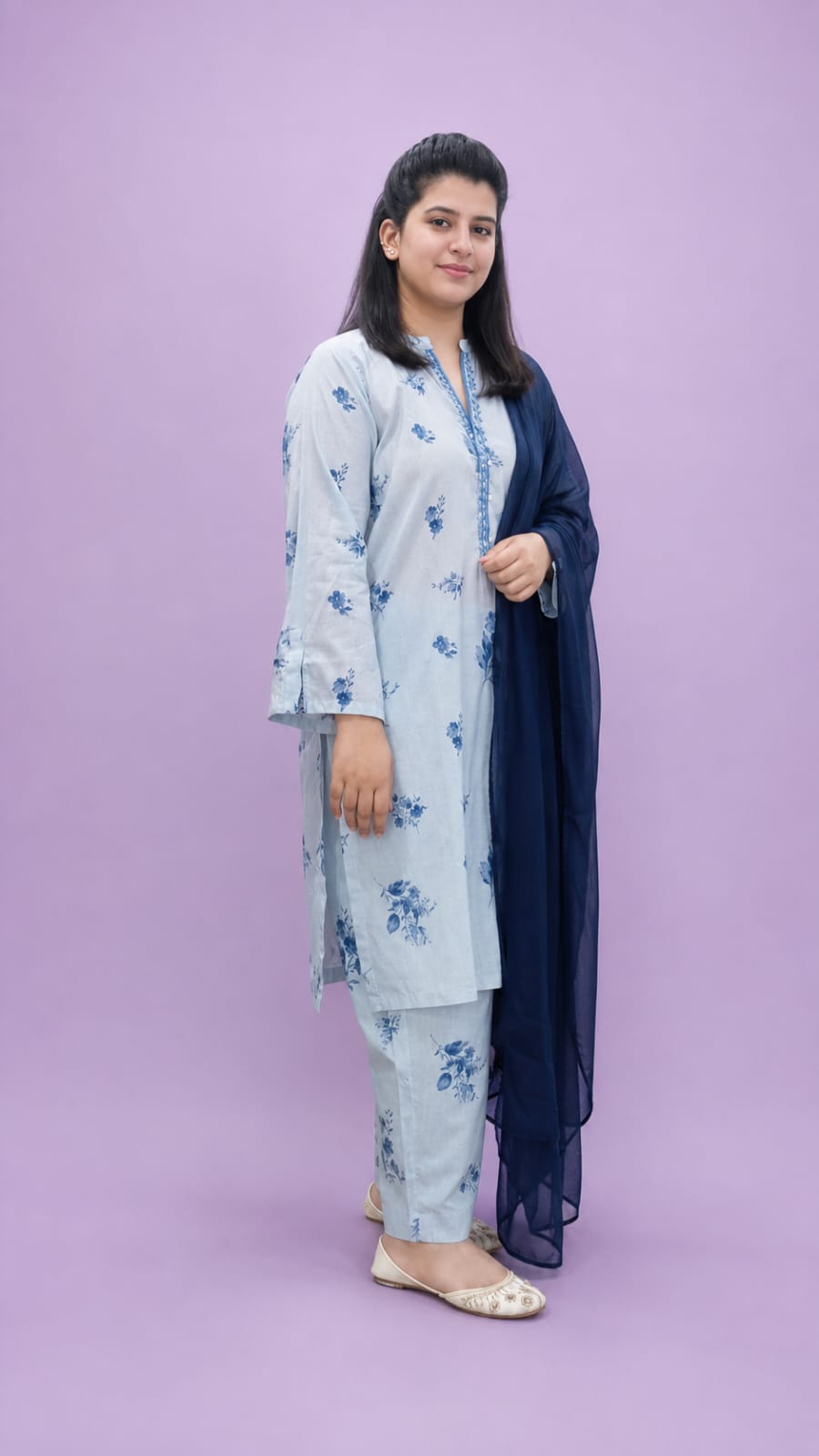 Bluebell Grace Floral Printed Lawn Suit with Chiffon Dupatta