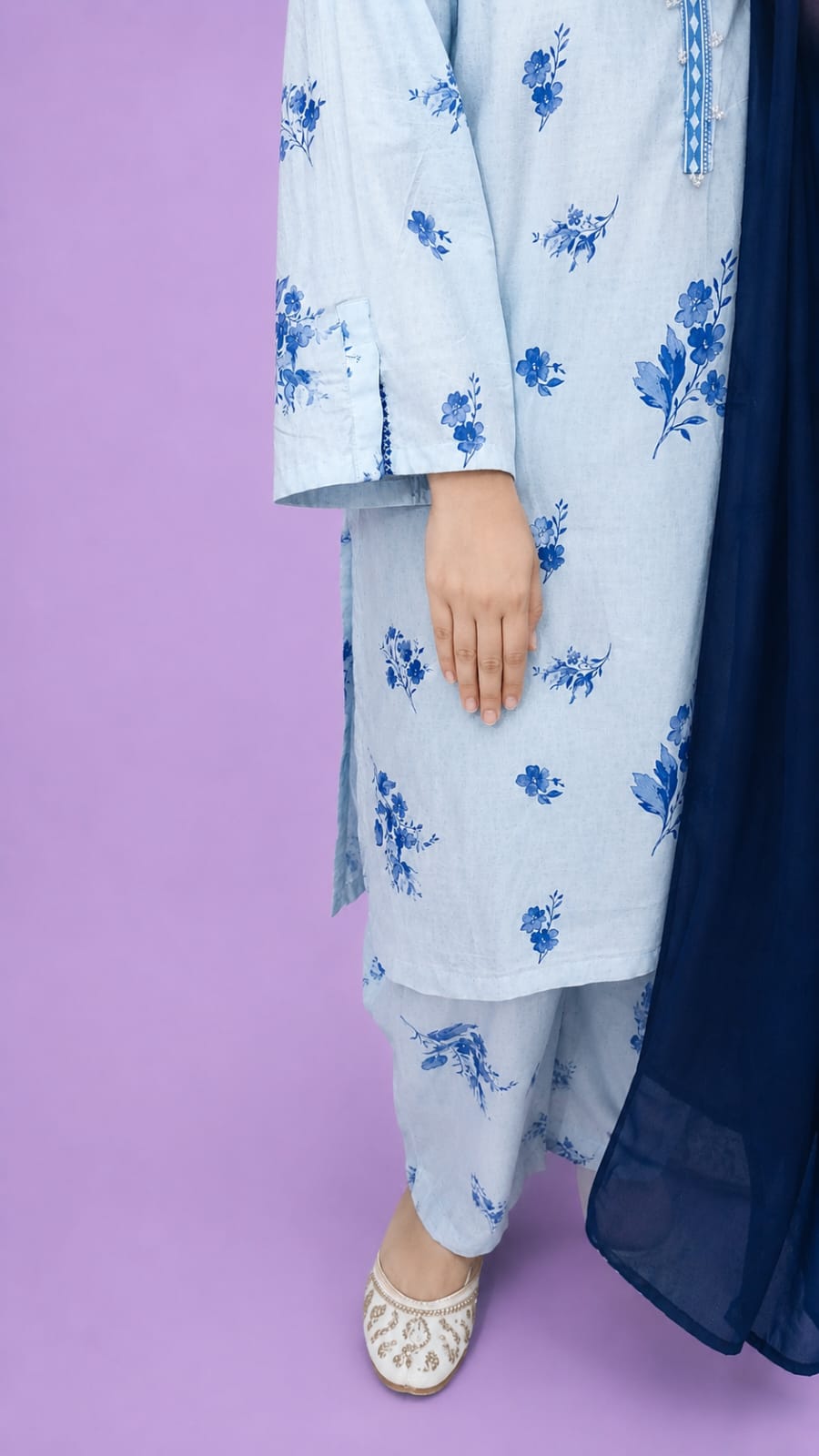 Bluebell Grace Floral Printed Lawn Suit with Chiffon Dupatta
