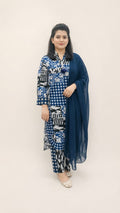 Sapphire Mosaic Printed Lawn Suit with Chiffon Dupatta