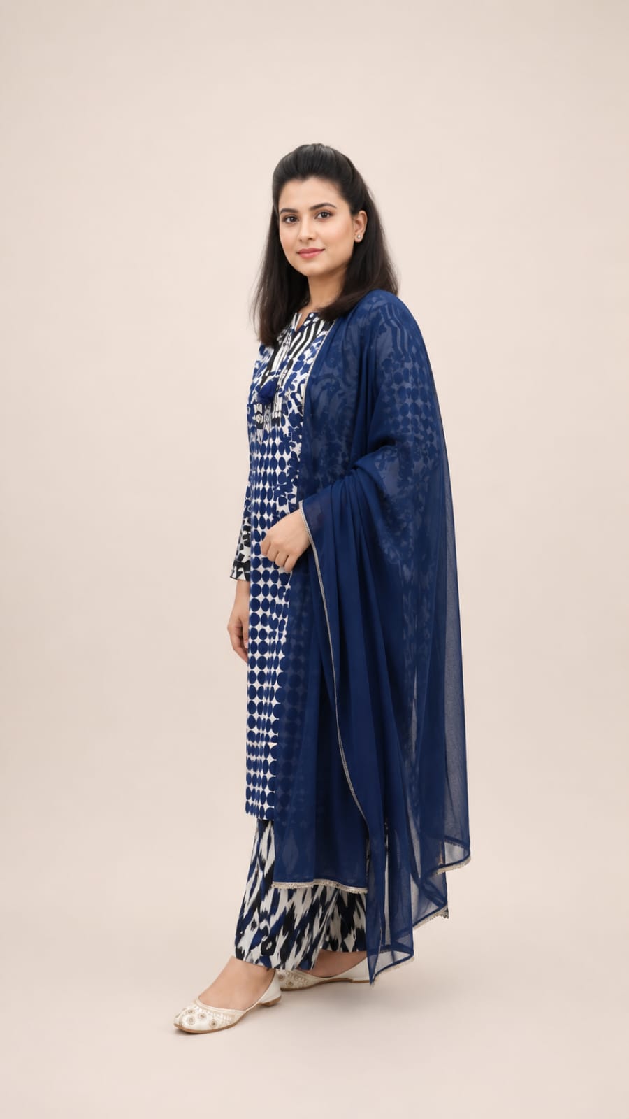 Sapphire Mosaic Printed Lawn Suit with Chiffon Dupatta