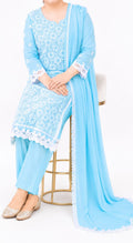 Sky Blossom Chikankari Suit