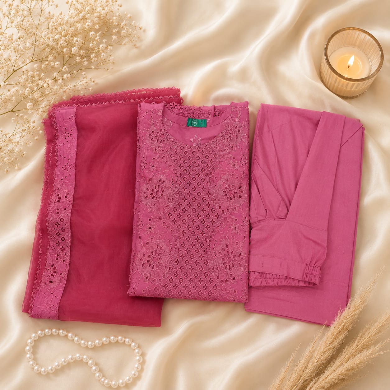 Rose Bloom Chikankari Suit