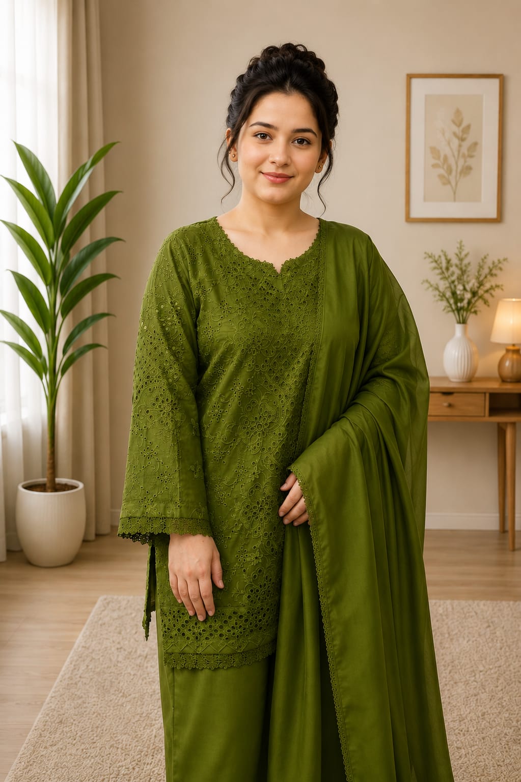 Olive Noor Chikankari Ensemble
