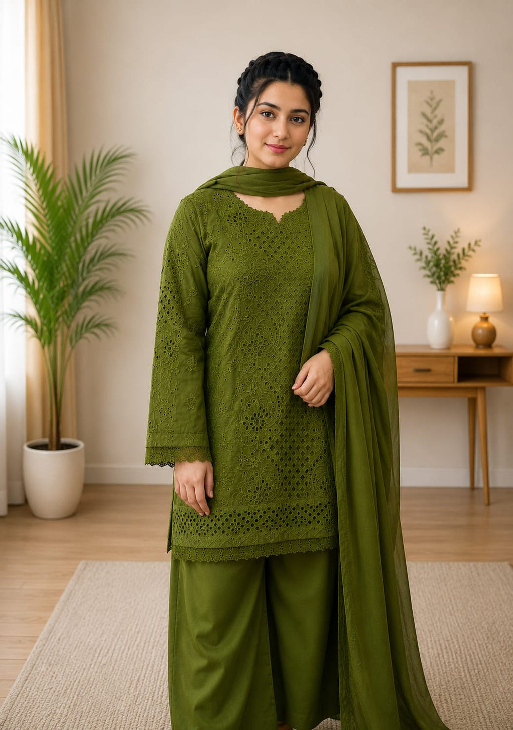 Olive Noor Chikankari Ensemble