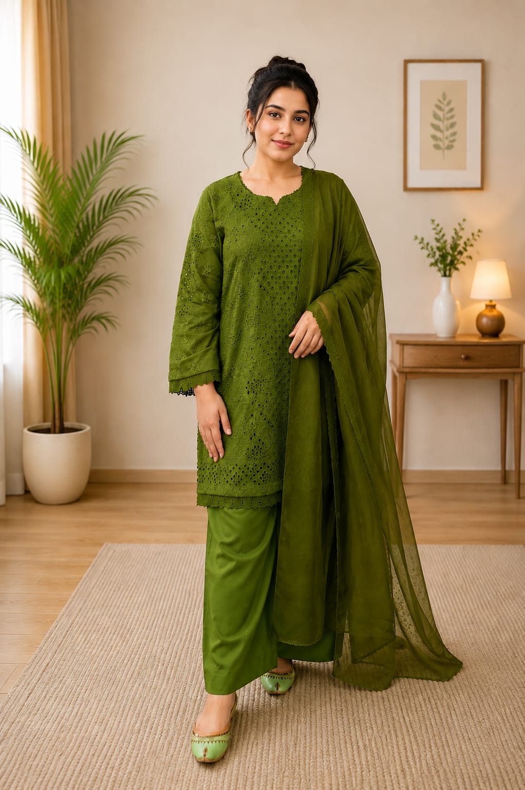 Olive Noor Chikankari Ensemble