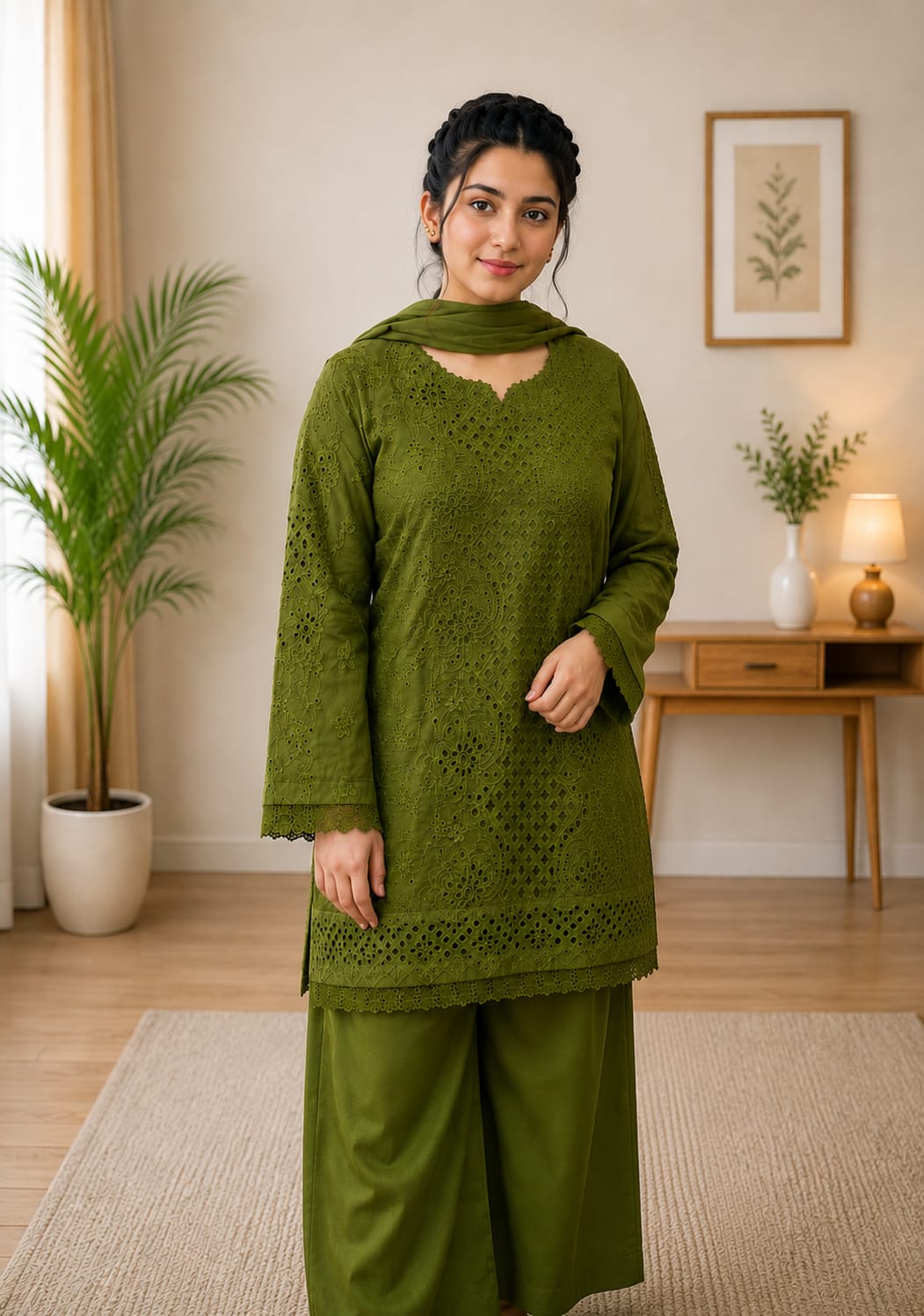 Olive Noor Chikankari Ensemble