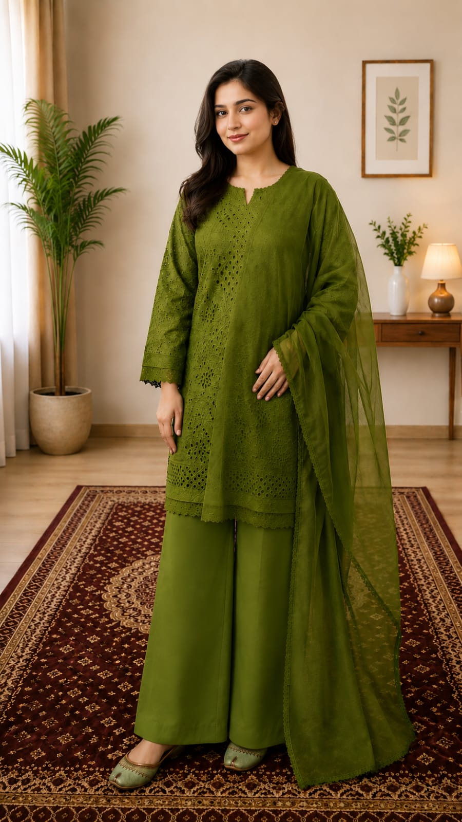 Olive Noor Chikankari Ensemble