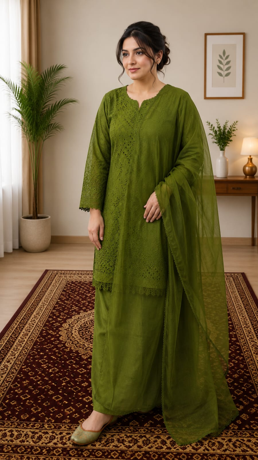 Olive Noor Chikankari Ensemble