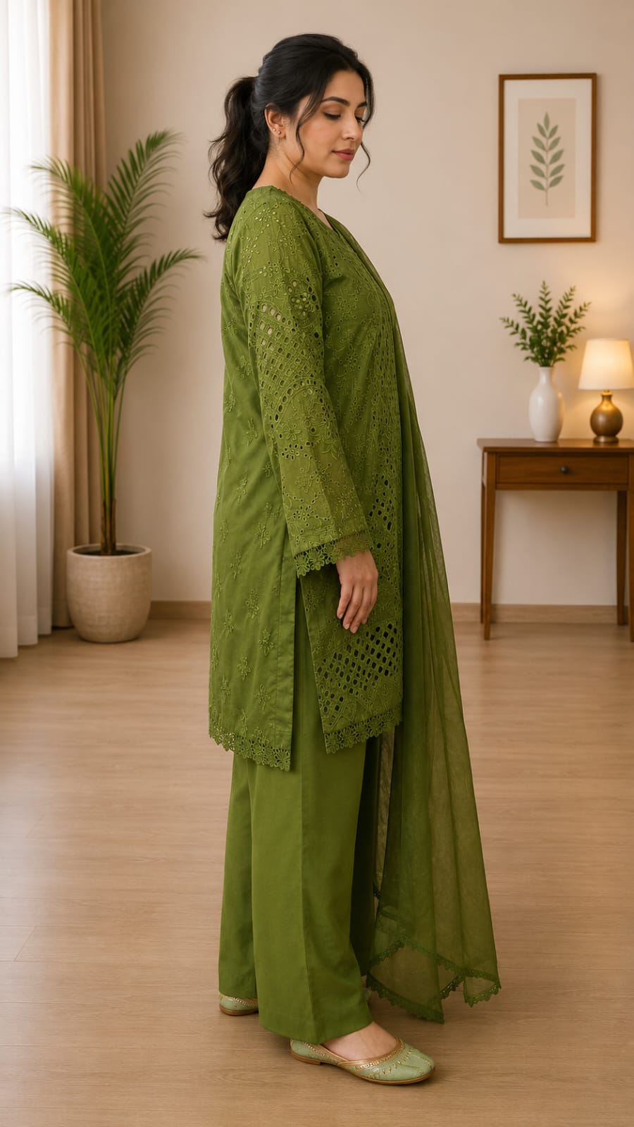Olive Noor Chikankari Ensemble