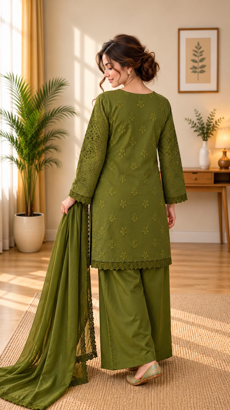 Olive Noor Chikankari Ensemble