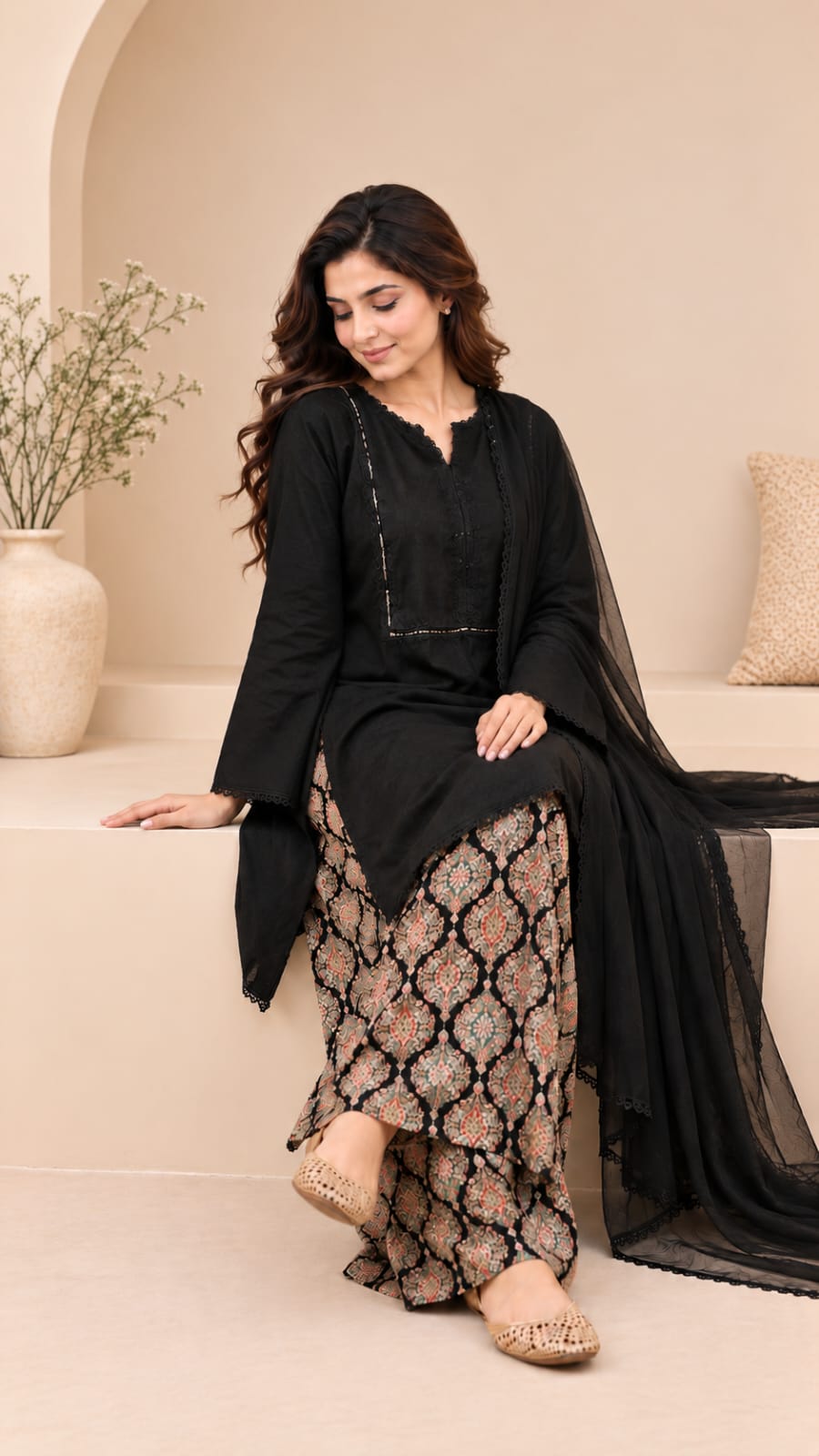 Noir Grace Farshi Shalwar