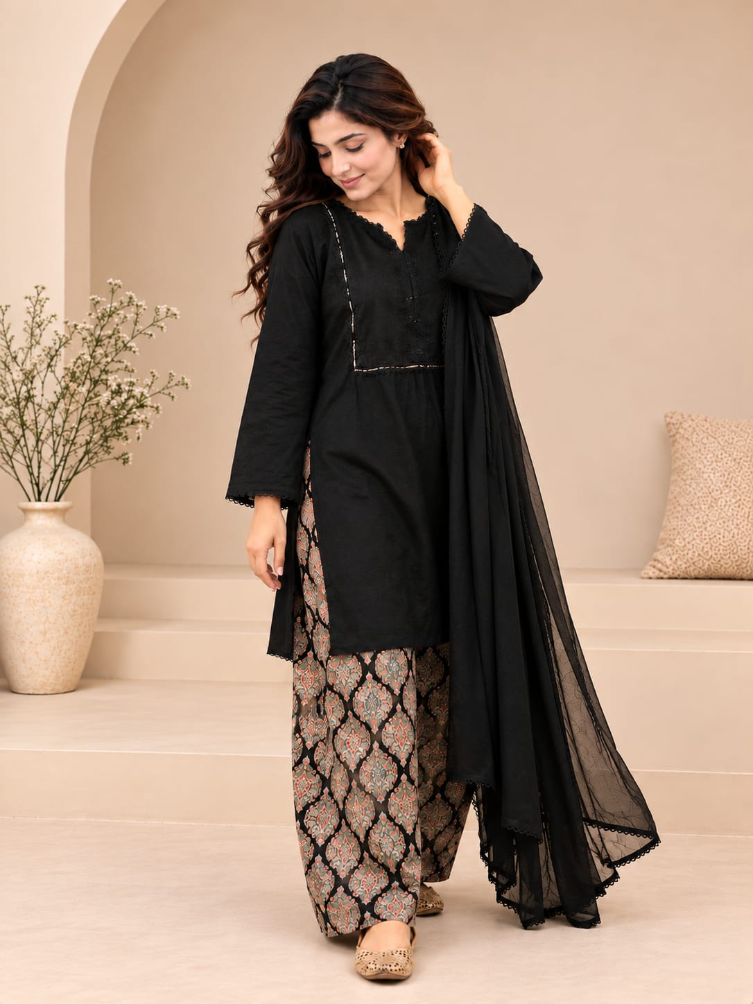 Noir Grace Farshi Shalwar
