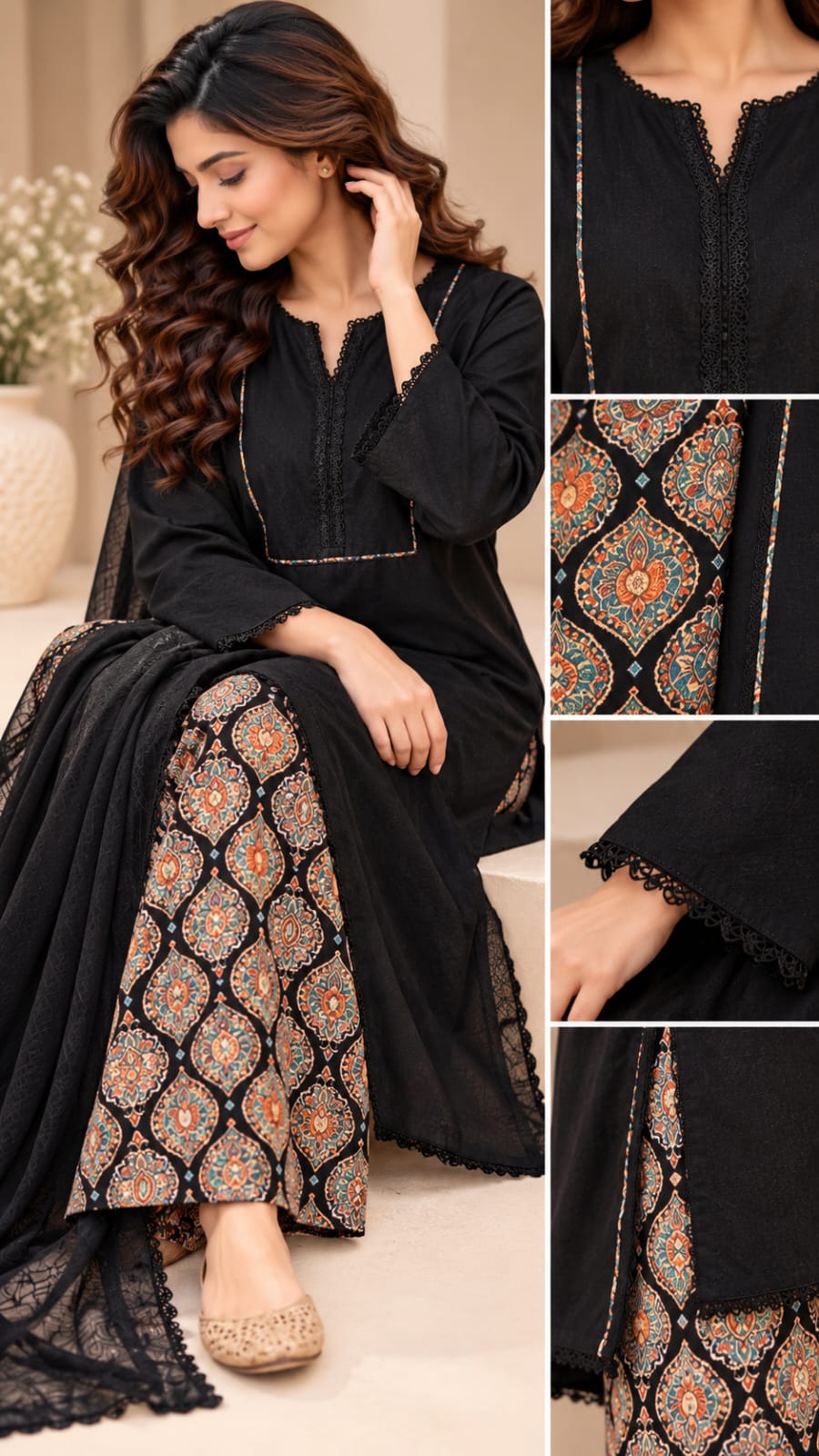 Noir Grace Farshi Shalwar